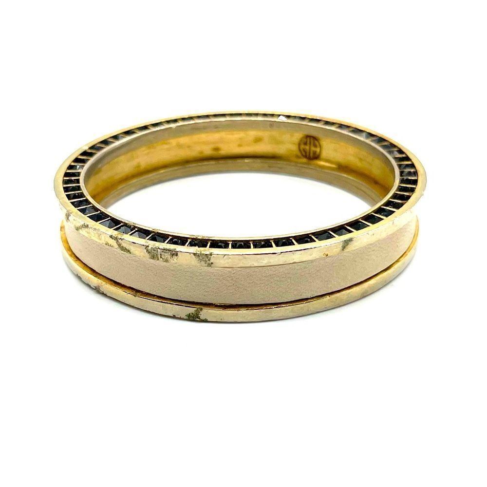 House of Harlow 1960 Bangle with Semi Precious Stone on Gold Tone